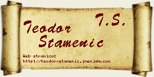 Teodor Stamenić vizit kartica